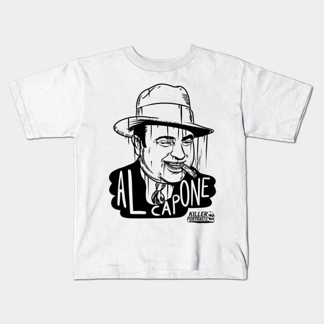 Al Capone Killer Portratis Kids T-Shirt by Luis Angel Nunez